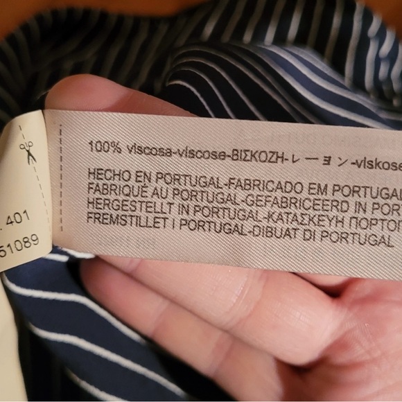 Massimo Dutti black and white stripe flowy blouse , size 6 - Picture 7 of 7